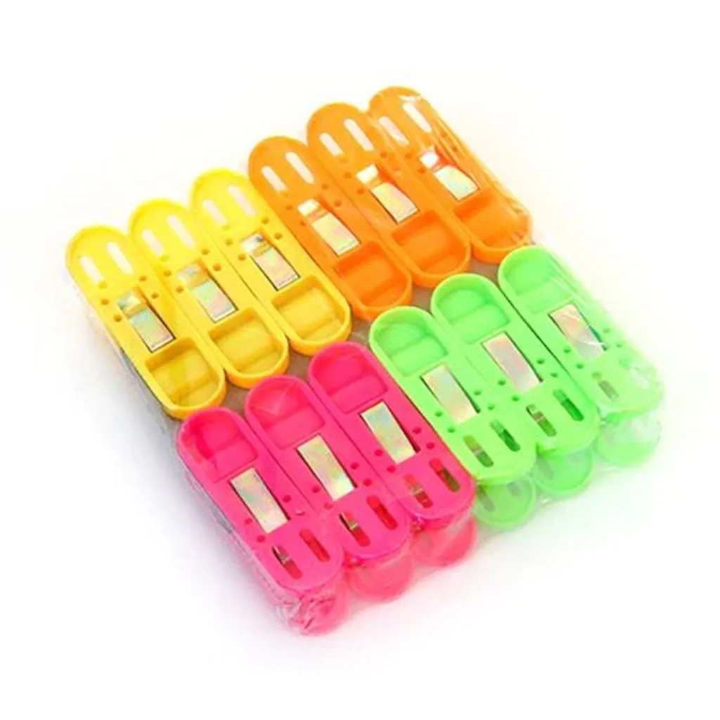 1368 Cloth Drying Non-Slip Light Plastic Clips  (Multicolour) (Pack of 12)