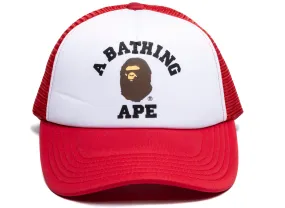 A Bathing Ape College Mesh Cap in Red
