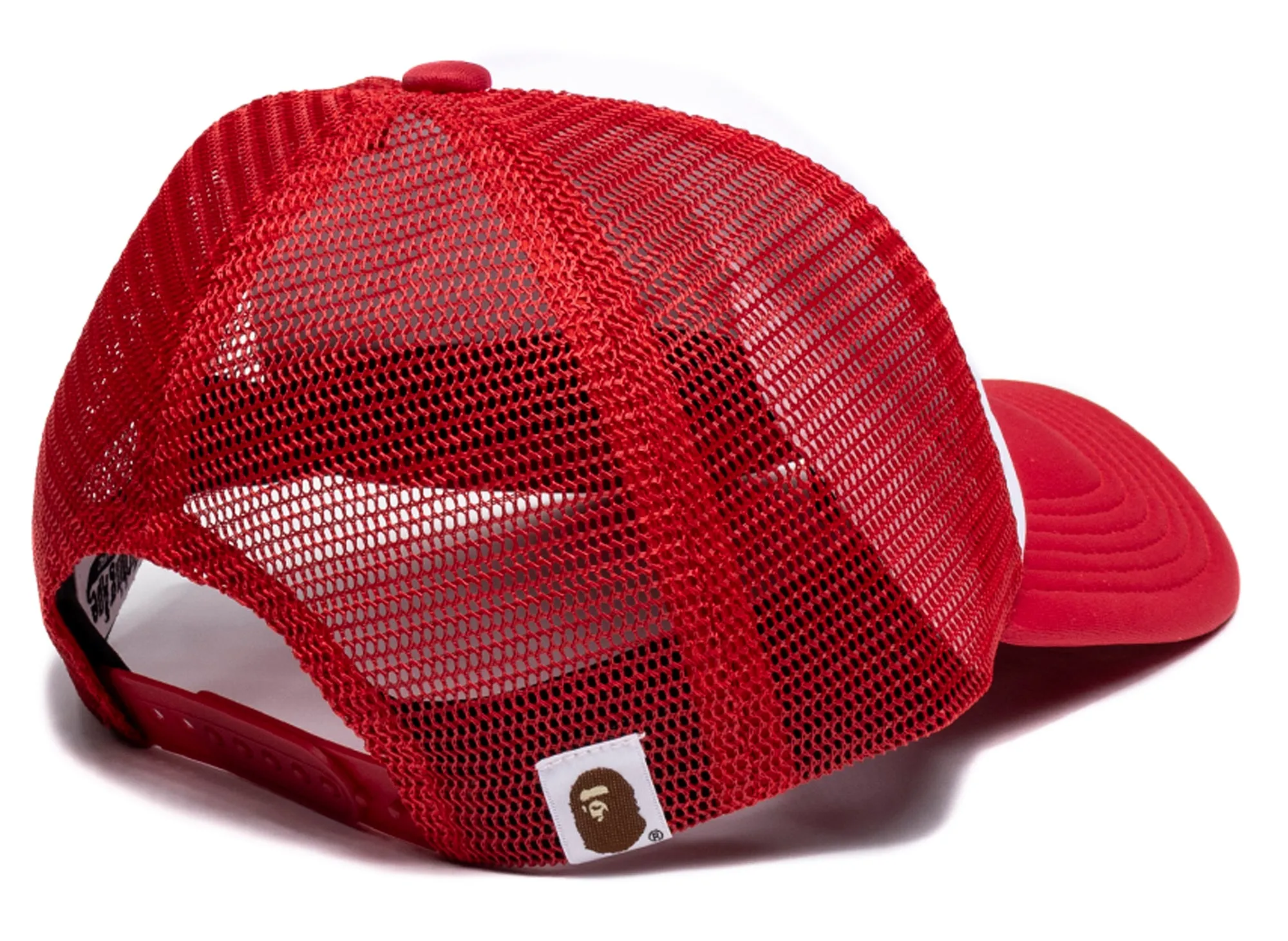 A Bathing Ape College Mesh Cap in Red
