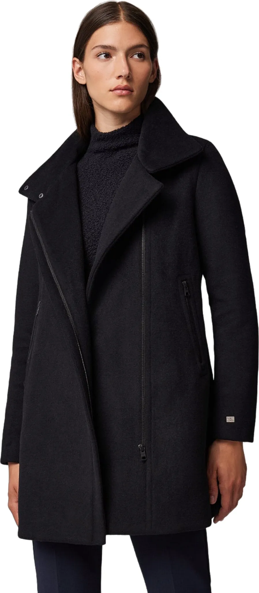 Abbi Straight-Fit Novelty Wool Coat with Puffer Collar - Women's|-|Manteau en laine texturé à coupe droite avec col bouffant Abbi - Femme
