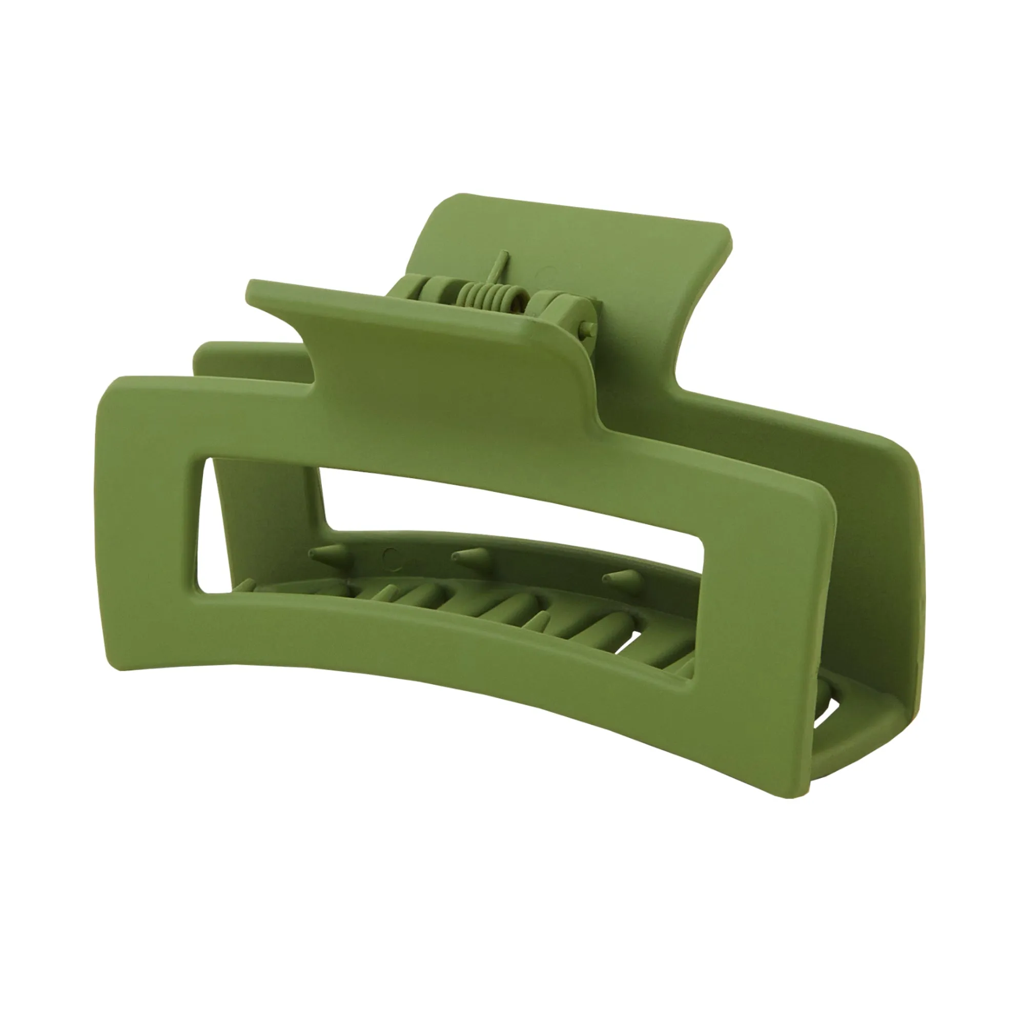 Accessorize London Women's Green Rectangle Matte Claw Clip