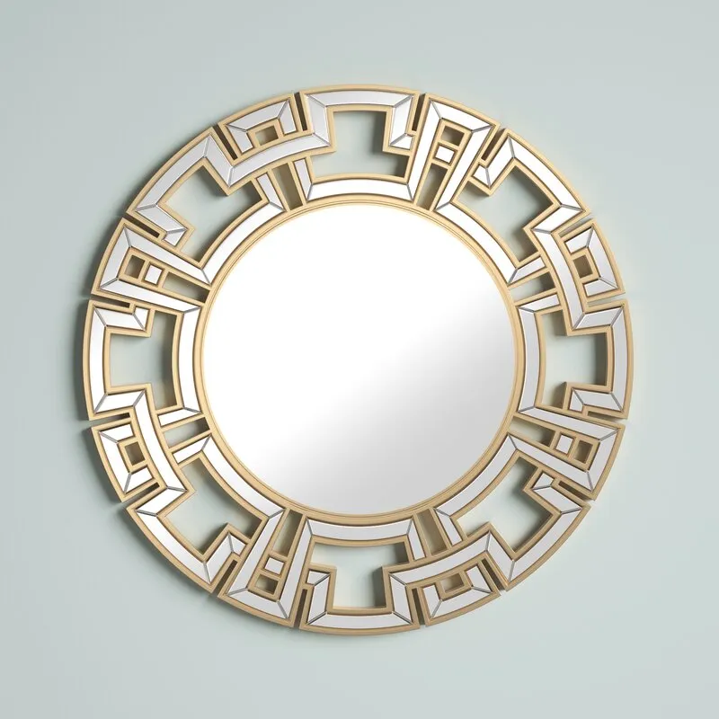 Andmo Round Beveled Novelty Accent Mirror