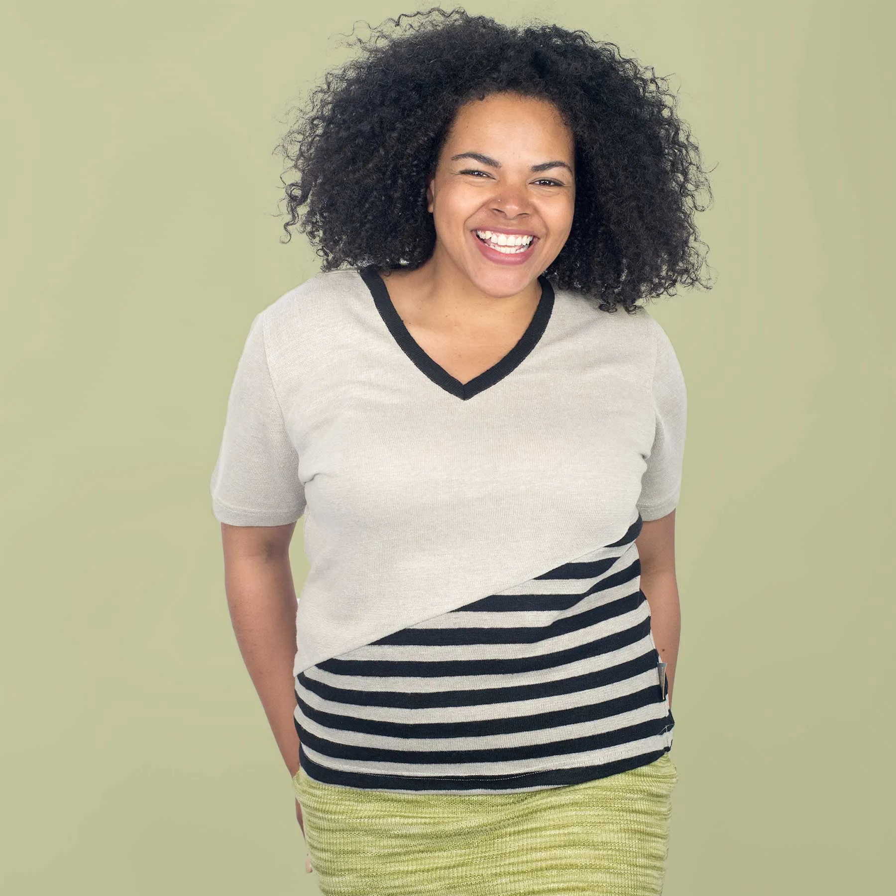 AUVERGNE V Neck 100% Organic Hemp Tee