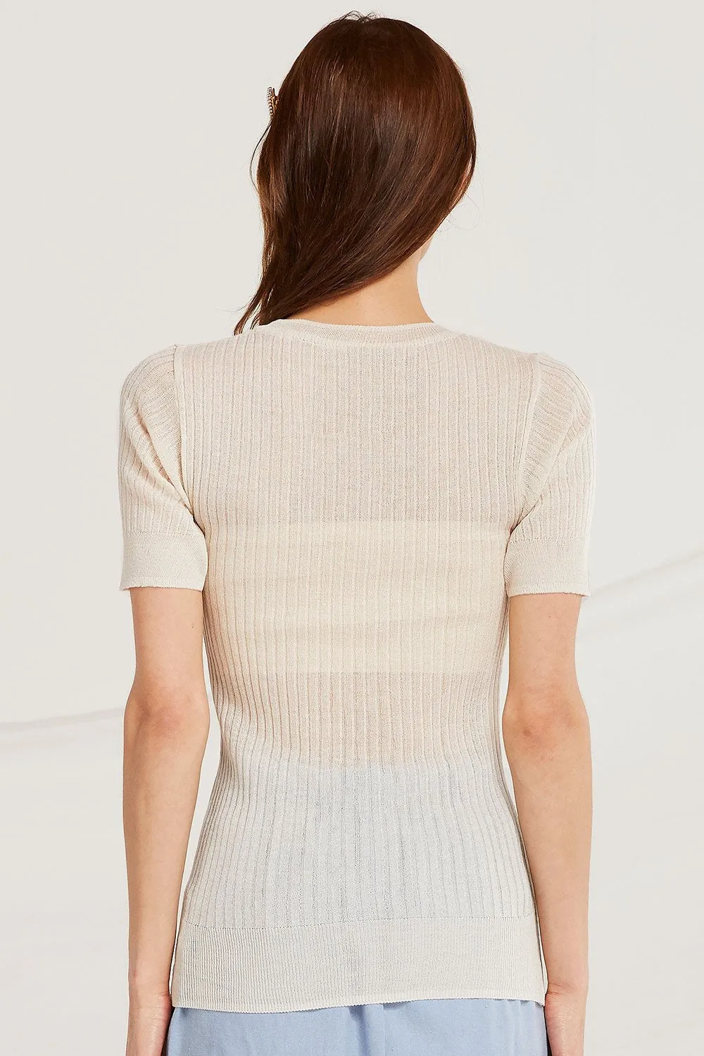 Aya Sheer Rib Knit Top