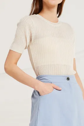 Aya Sheer Rib Knit Top