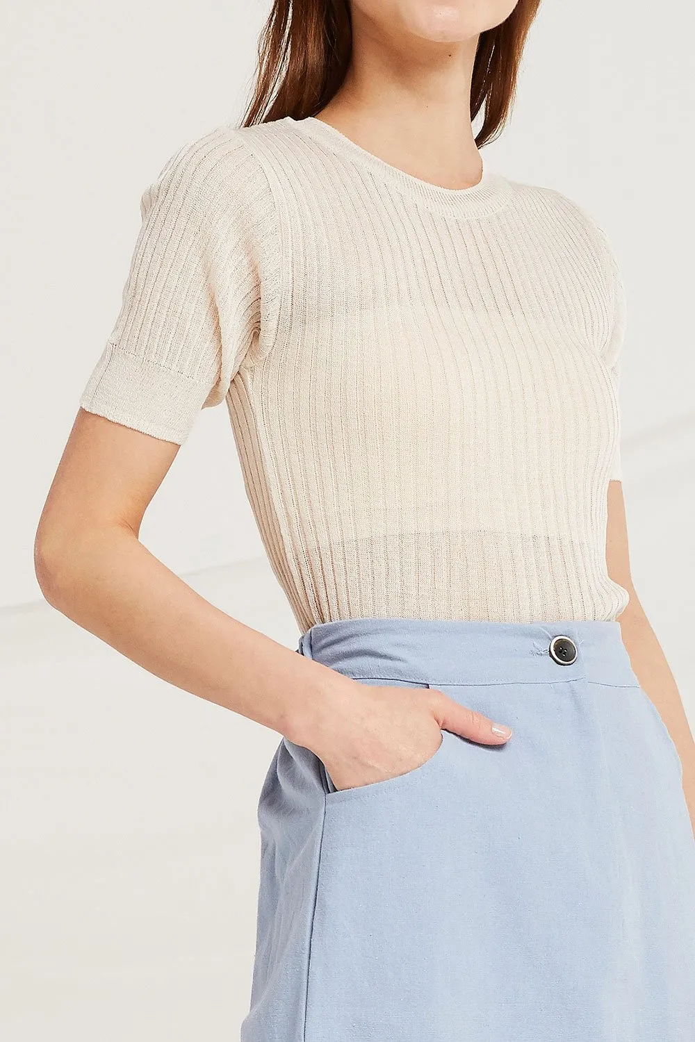 Aya Sheer Rib Knit Top