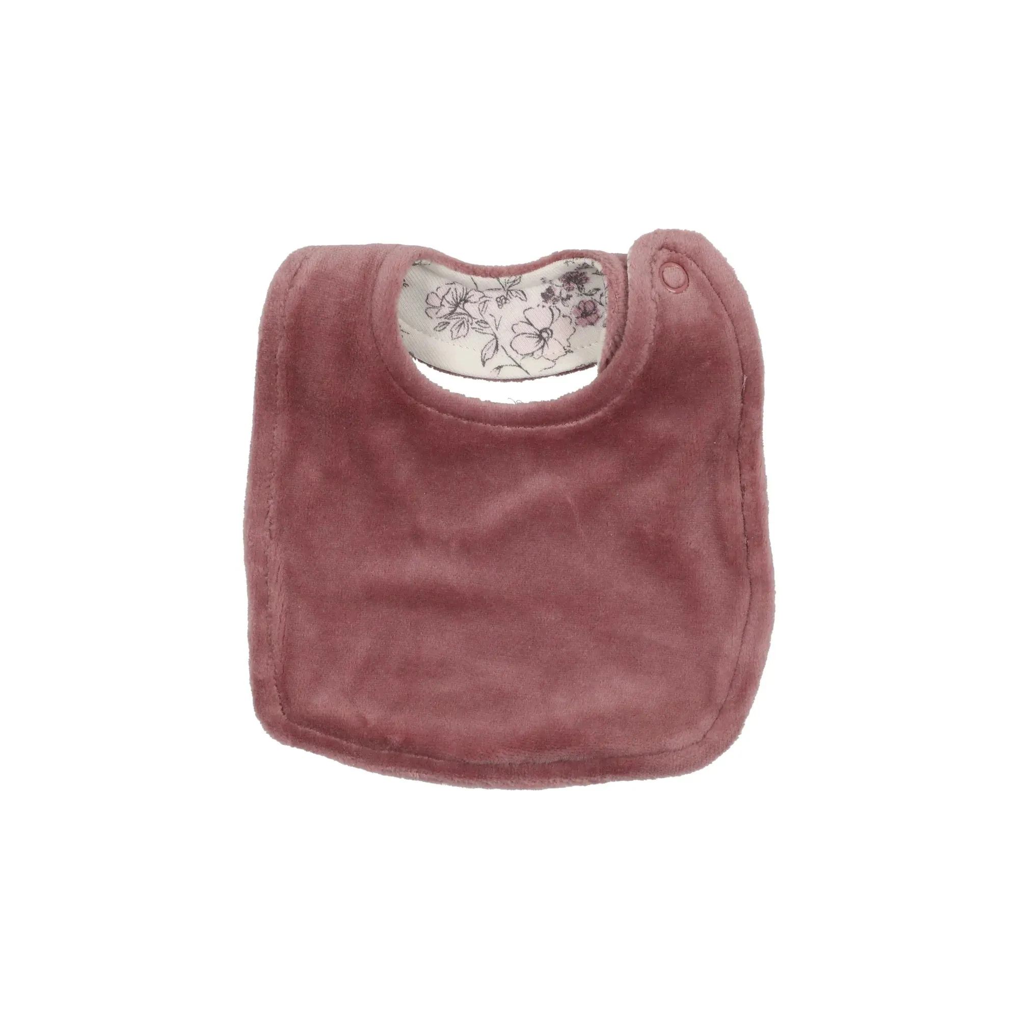 Bee & Dee Mauve Floral Knot Velour Bib
