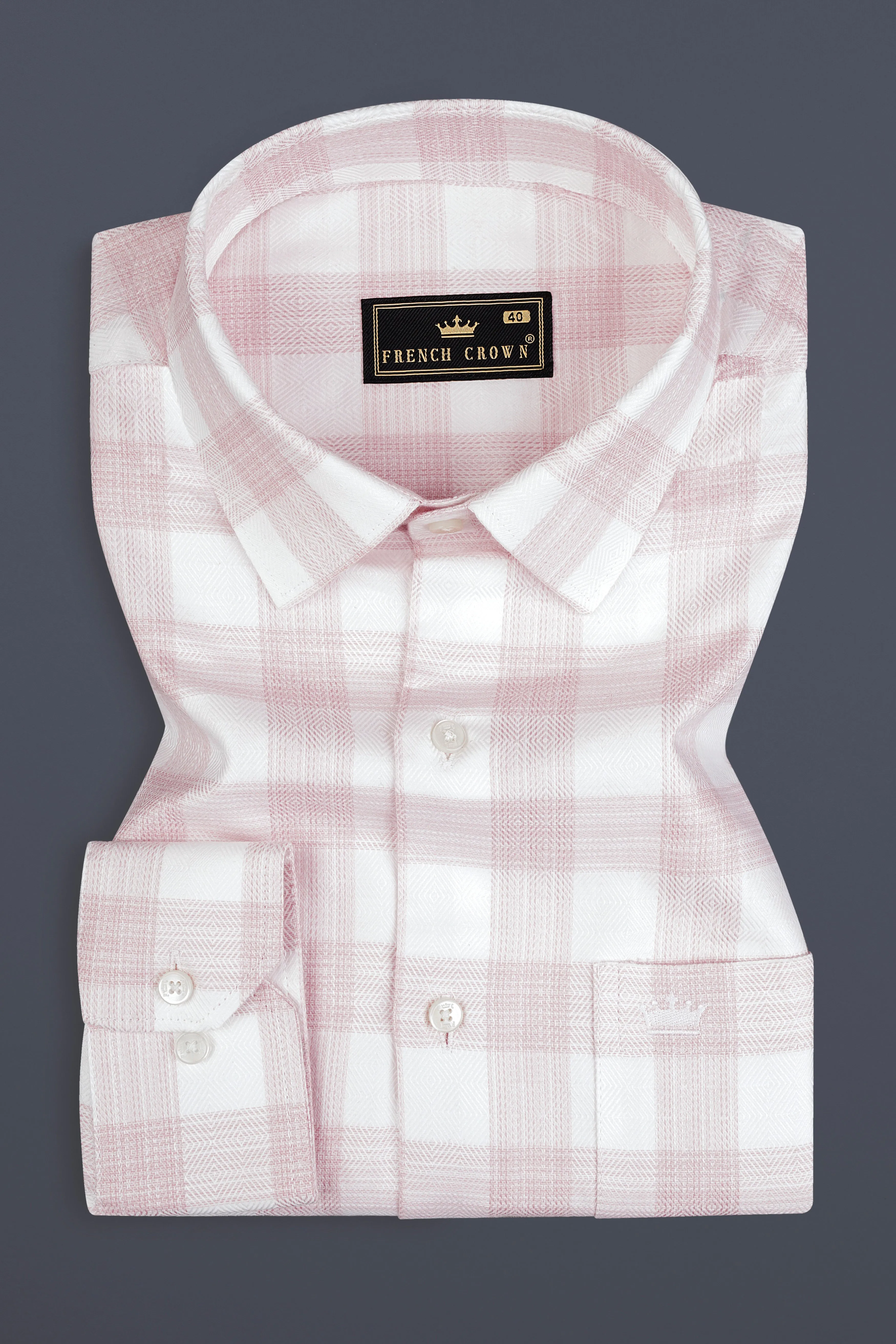 Bizzarre Pink plaid Dobby Shirt