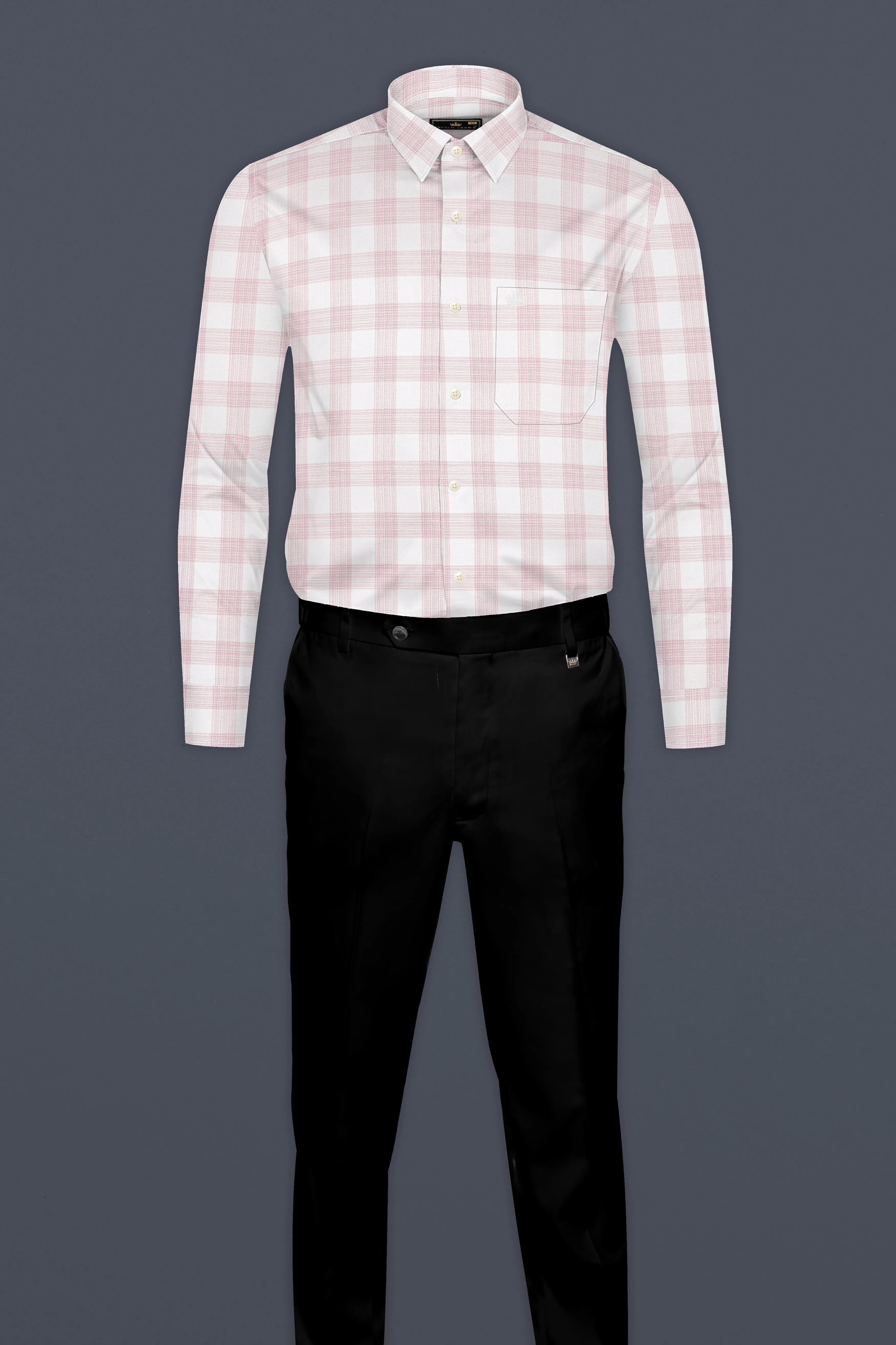 Bizzarre Pink plaid Dobby Shirt