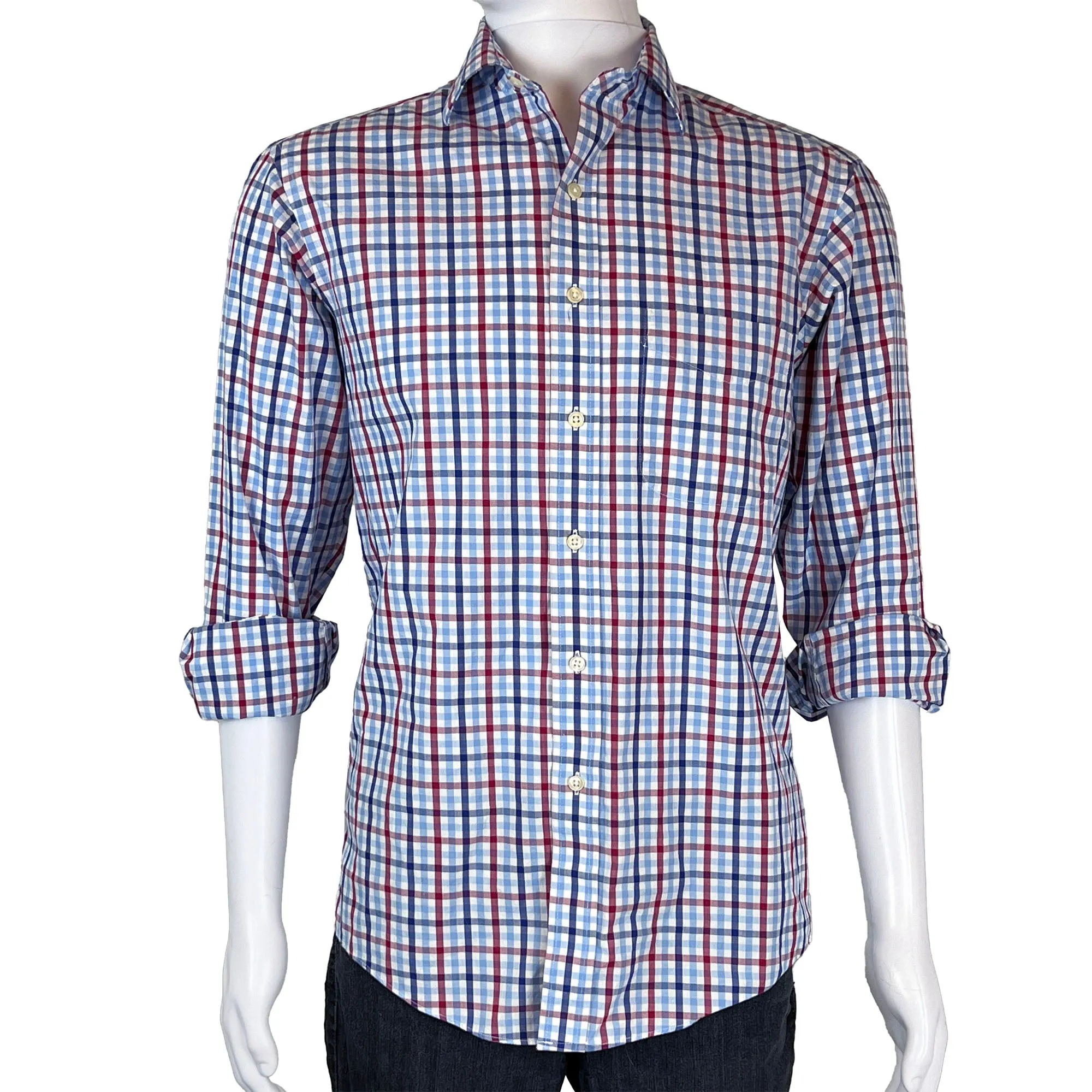 Club Room Cotton Plaid Regular Fit Performance Dress Shirt 15