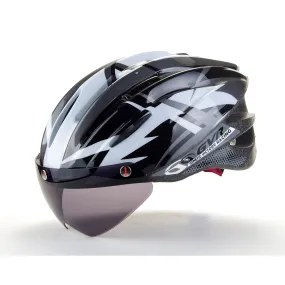 GVR Bicycle Adult Helmet Jump Silver With Visor G203VJPML-BLK