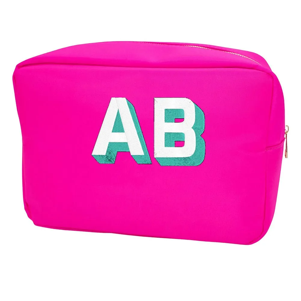 Initialed Shadow Block Large Pouch