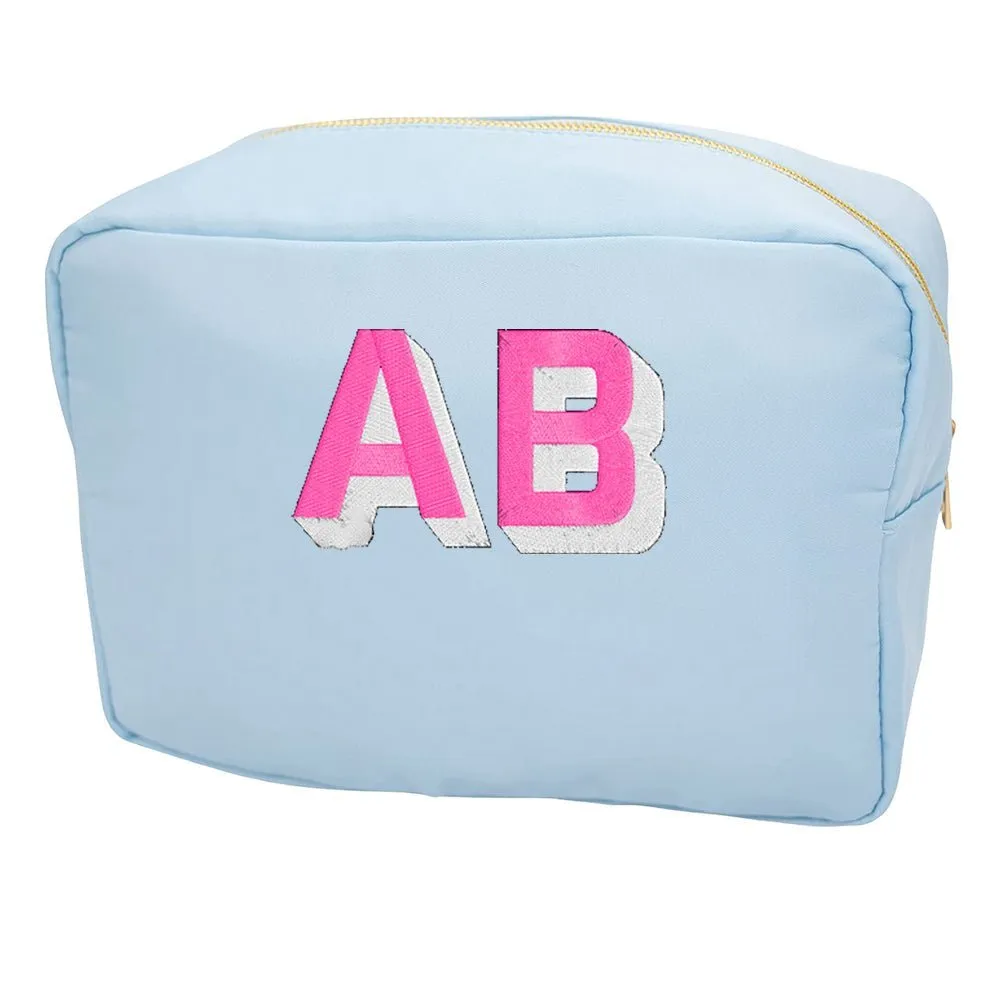 Initialed Shadow Block Large Pouch