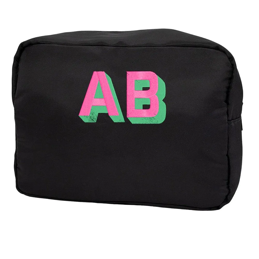 Initialed Shadow Block Large Pouch