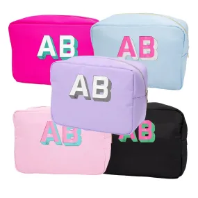 Initialed Shadow Block Large Pouch