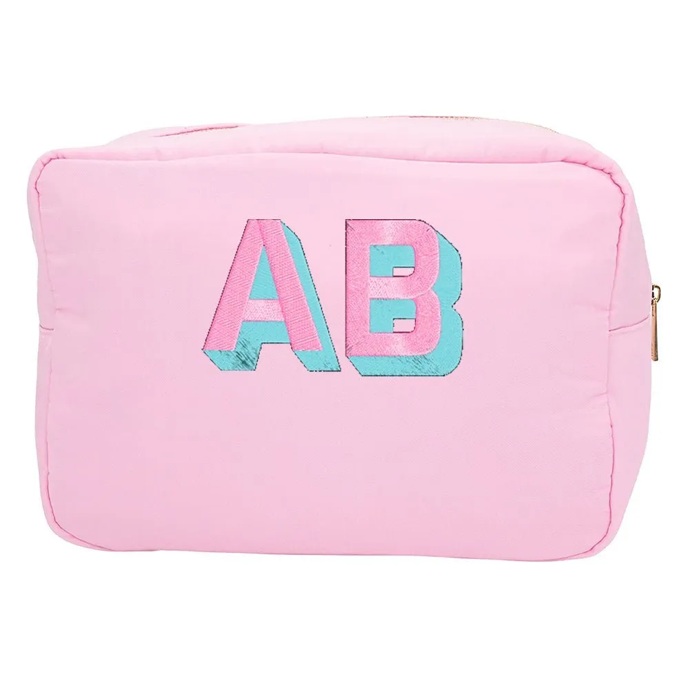 Initialed Shadow Block Large Pouch