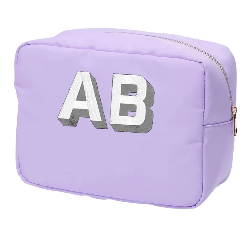 Initialed Shadow Block Large Pouch