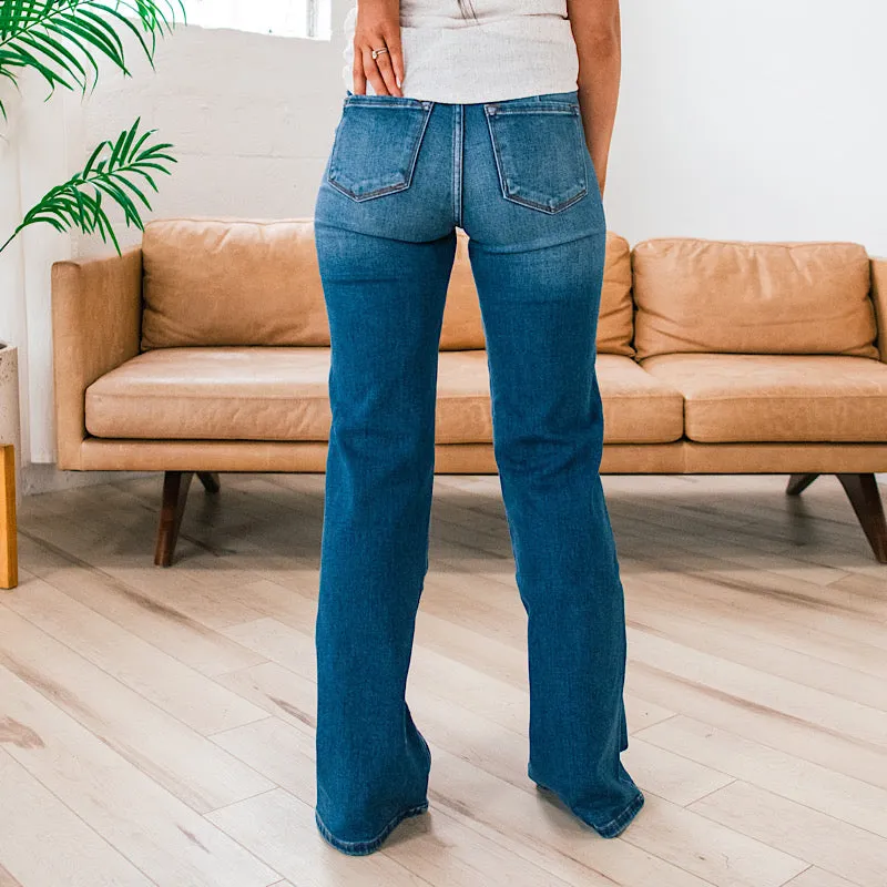 KanCan Kristen 2.0 Non Distressed Flare Jeans - Medium Wash