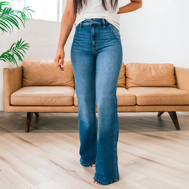 KanCan Kristen 2.0 Non Distressed Flare Jeans - Medium Wash