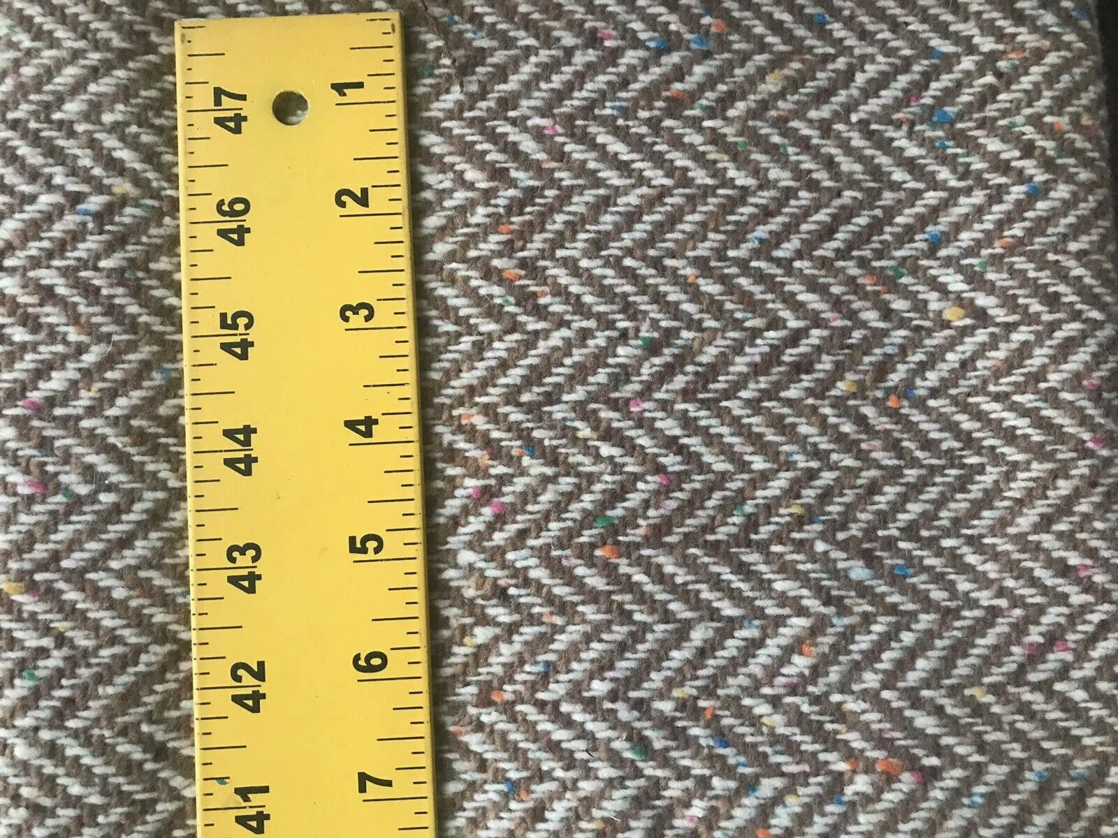 Lady Paige Novelty Designer Wool Oversized Herringbone Chevron Pattern Tweed Fabric - Camel