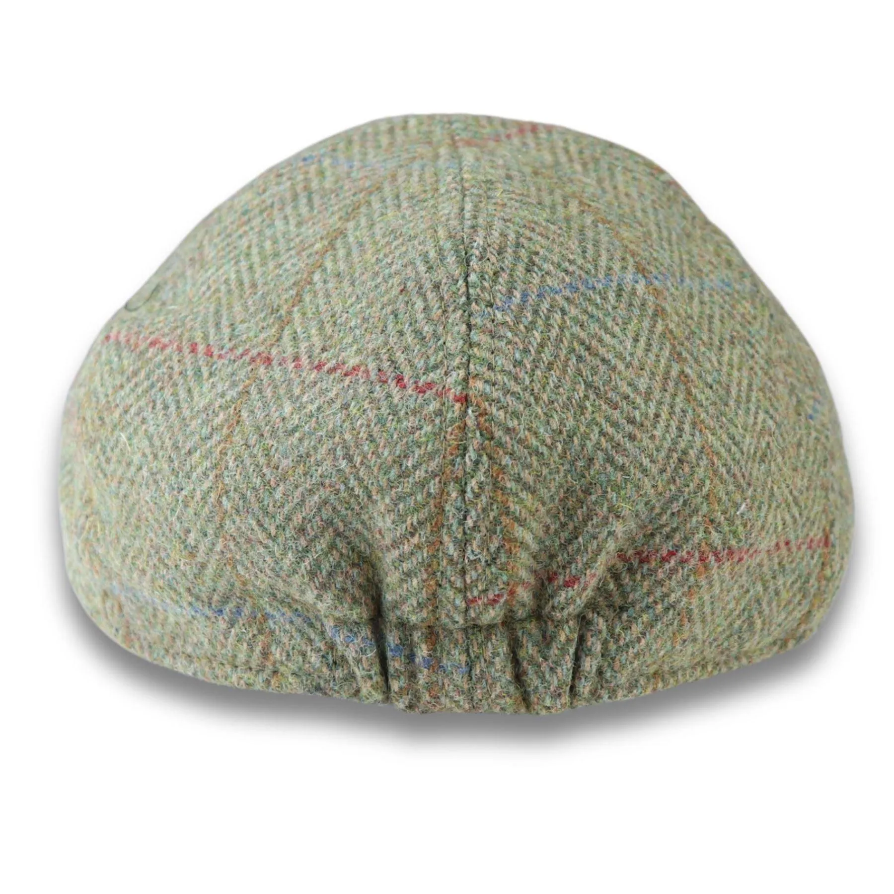 Men's Duckbill Cap Wool Blend Tweed Herringbone Green Check Gatsby Peaked Ivy 6 Panel Hat
