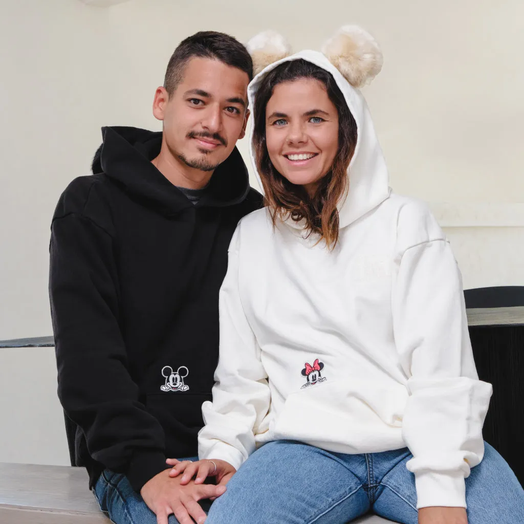 Minnie Mouse Off White Hoodie with Pom Ears
