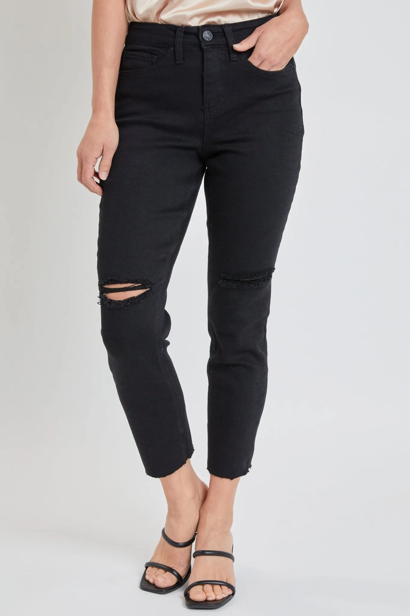 Missy Vintage Wash Straight Ankle Ripped Jean With Frayed Hem , Pack Of 12
