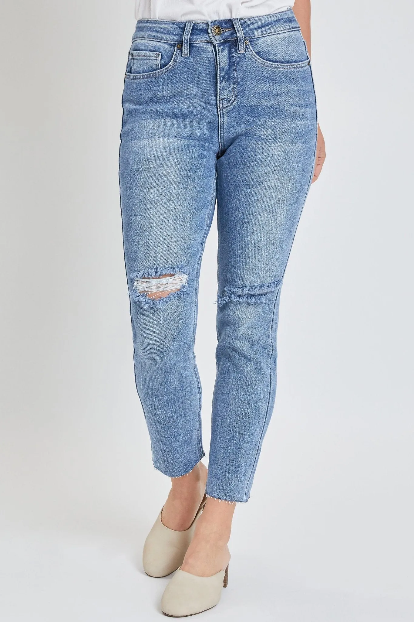 Missy Vintage Wash Straight Ankle Ripped Jean With Frayed Hem , Pack Of 12