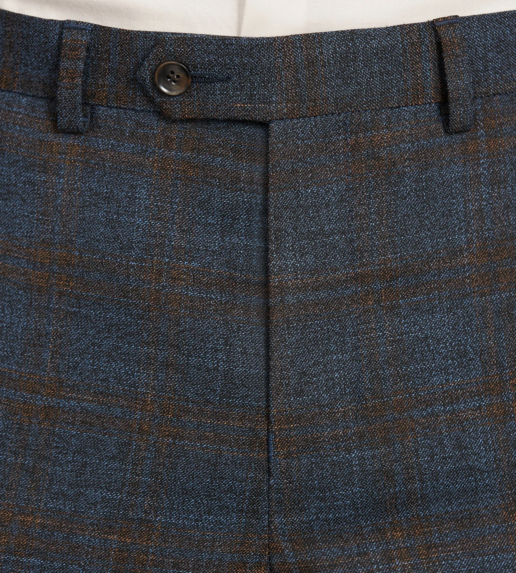 Modern Fit Blue Plaid Suit Pants