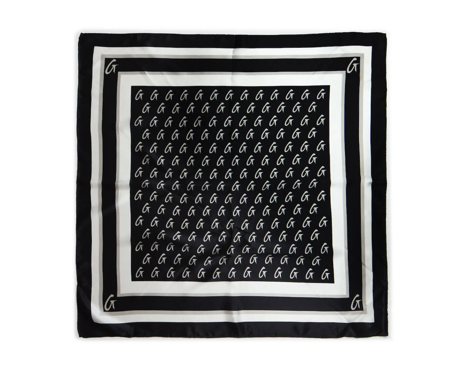 MONOGRAM SILK SCARF BLACK-MEDIUM
