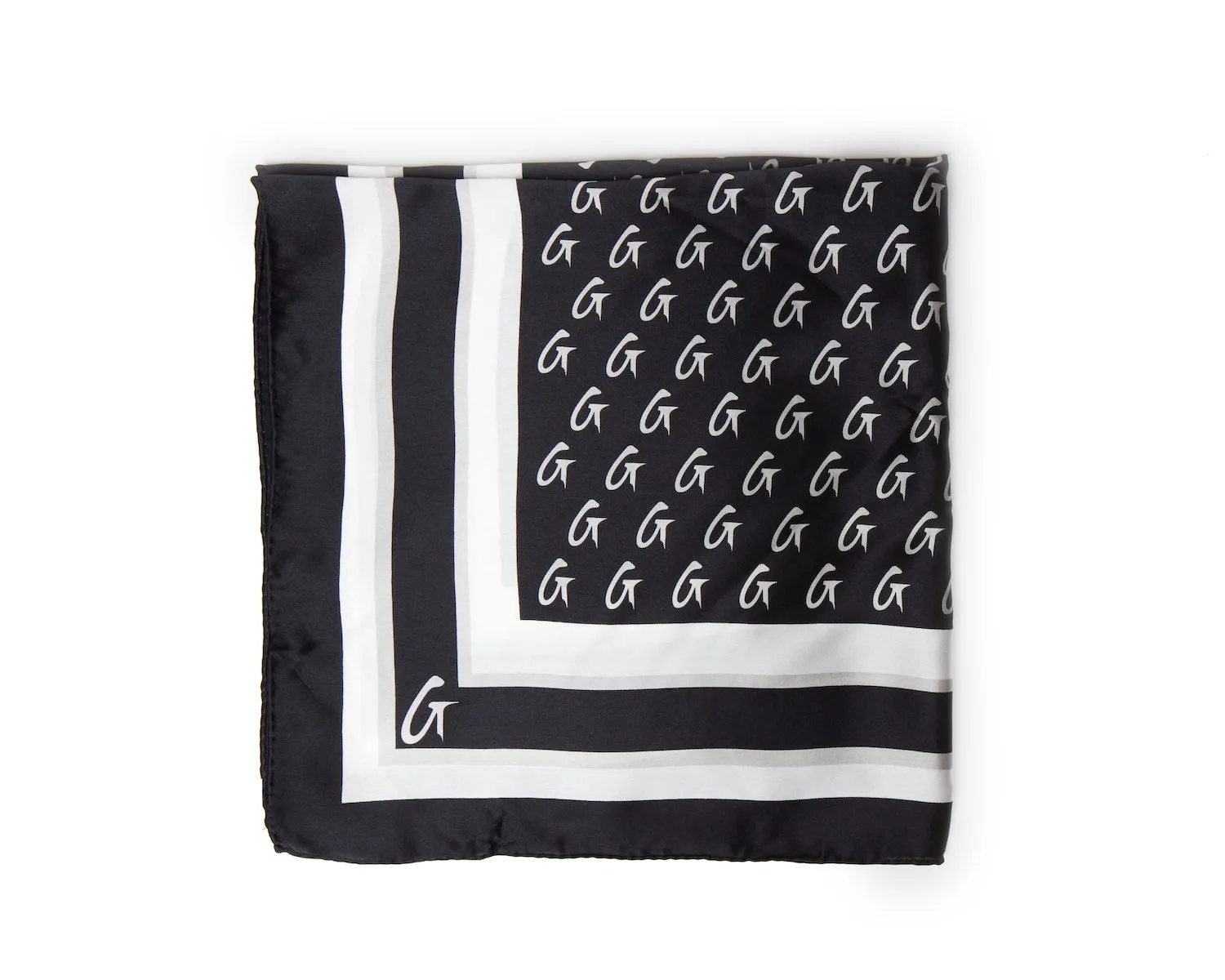 MONOGRAM SILK SCARF BLACK-MEDIUM