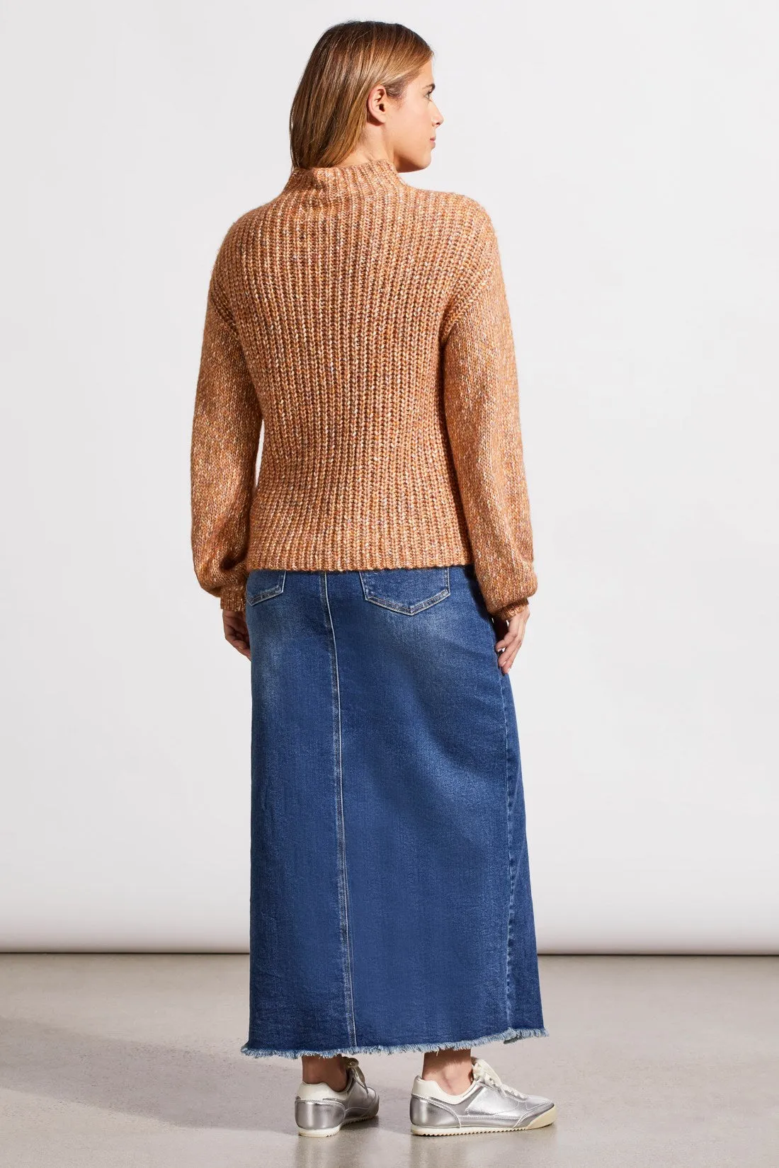 OVERSIZED FUNNEL NECK SWEATER-Almond