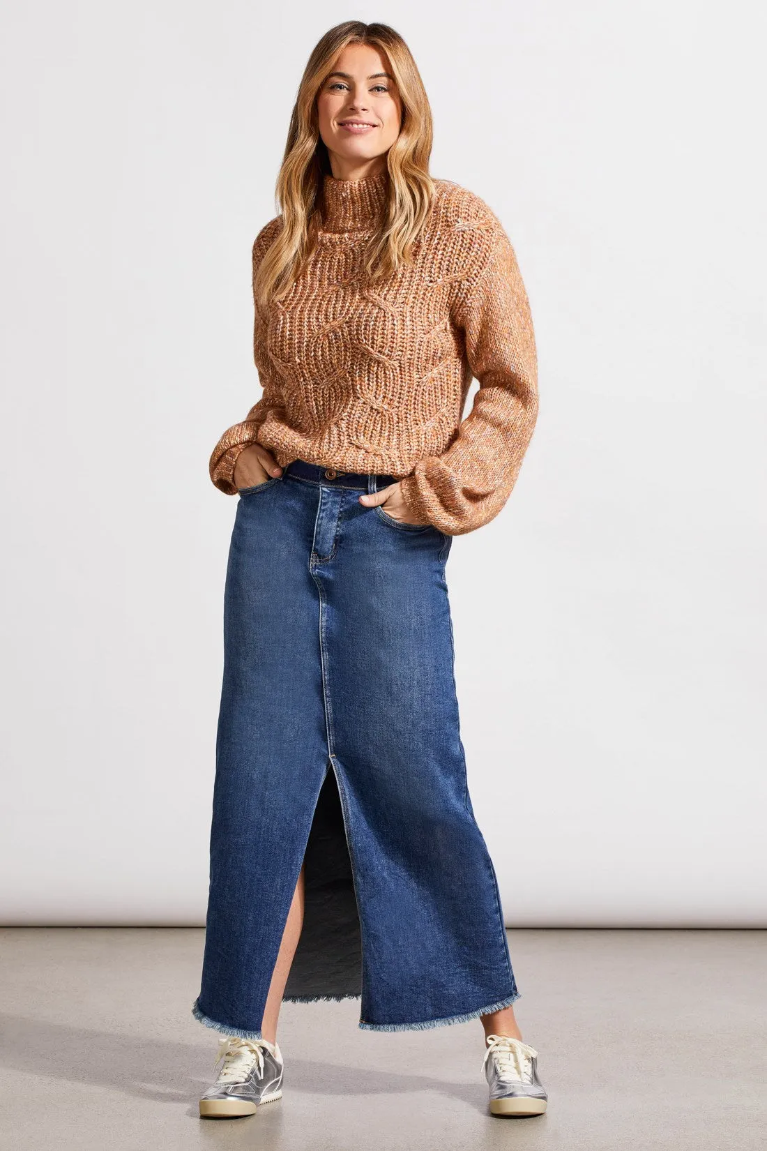 OVERSIZED FUNNEL NECK SWEATER-Almond