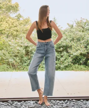 Tantalizing - Super High Rise Barrel Leg Jeans