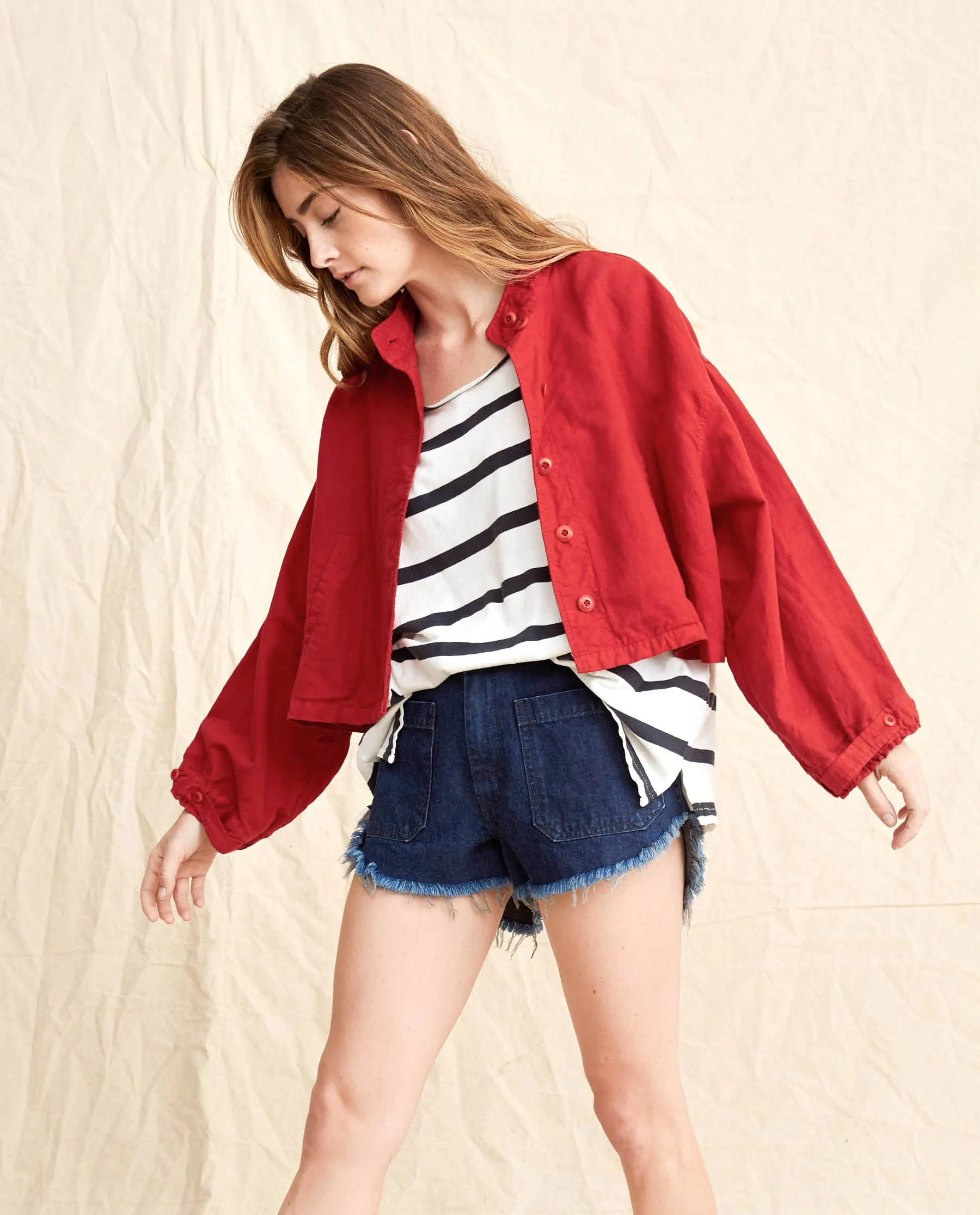 The Cut Neck Tee. -- Bleach Stripe